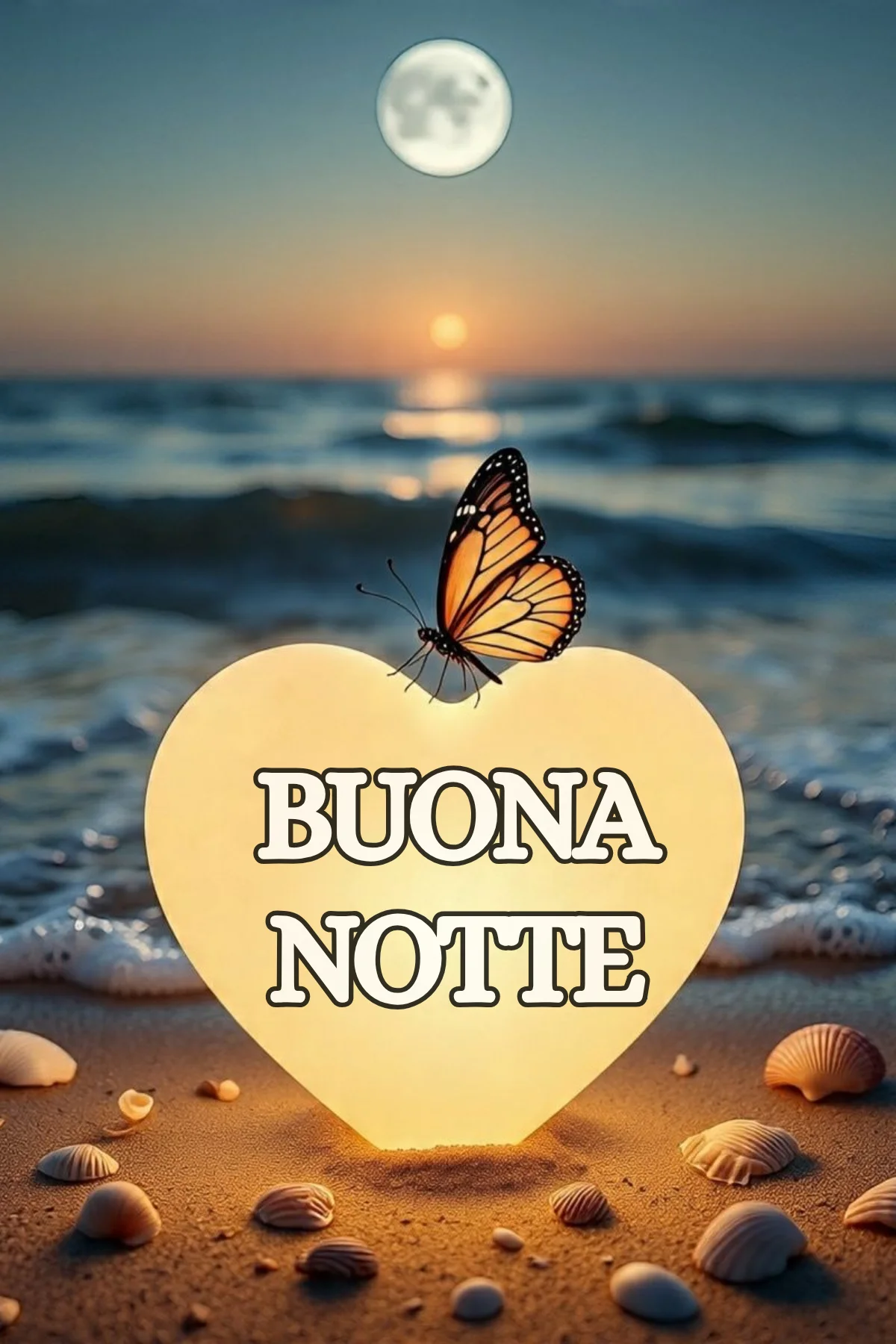 Buonanotte estiva mare luna notte sogni dolci