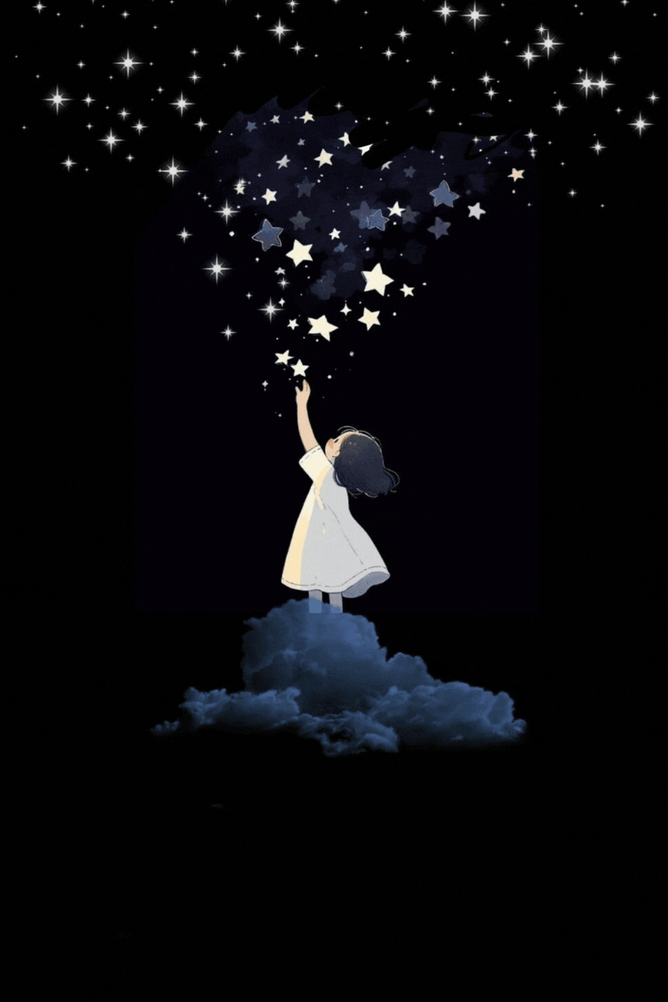 Nuvole e stelle luminose buonanotte originalissima gif