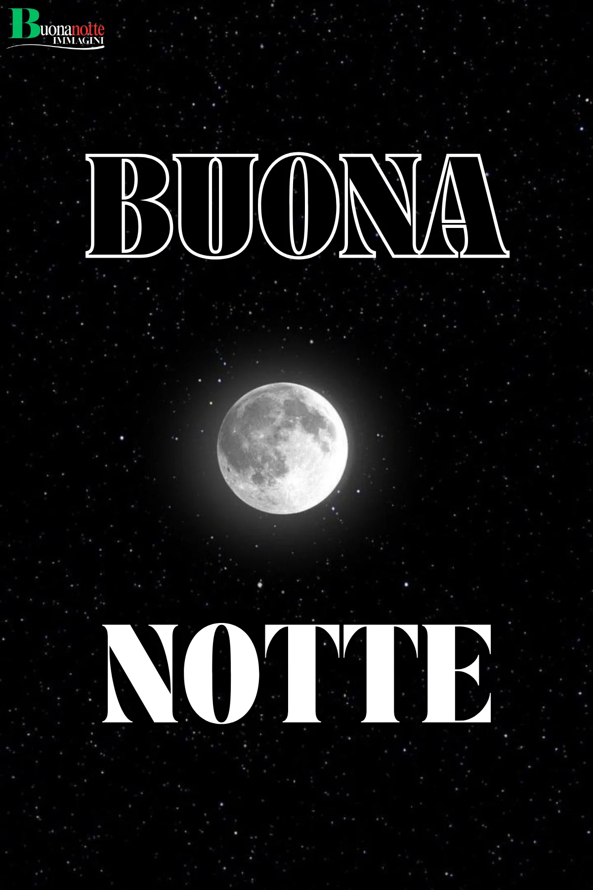 Nuovissimo buonanotte immagini recenti gratis per WhatsApp luna piena cielo stellato